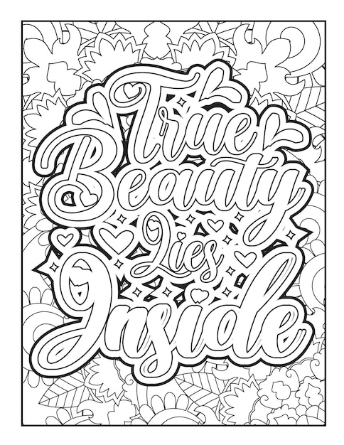 Premium vector motivational quotes coloring page inspirational quotes coloring page adult coloring page