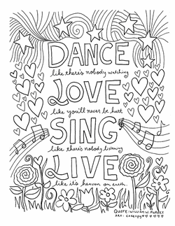 Quotes adult coloring pages