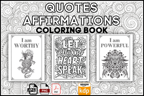 Quotes affirmations adult coloring pages