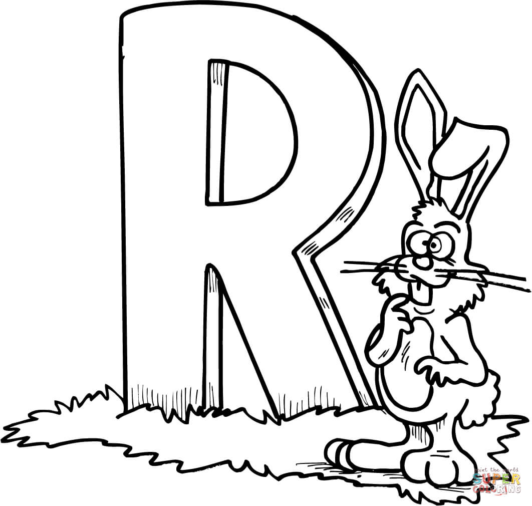 Letter r is for rabbit coloring page free printable coloring pages