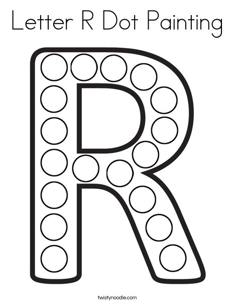 Letter r dot painting coloring page