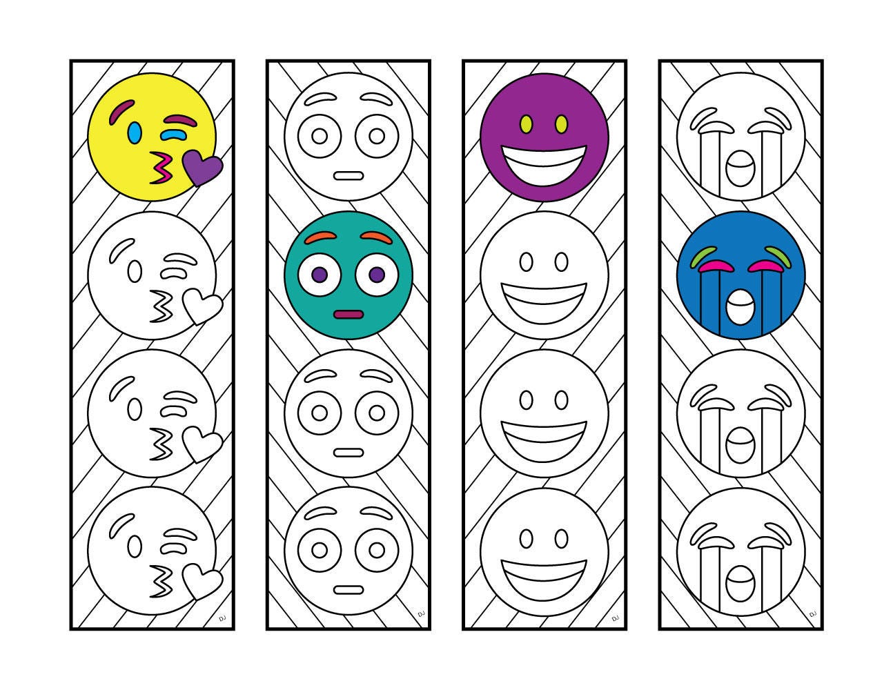 Buy emoji bookmarks pdf coloring page online in india