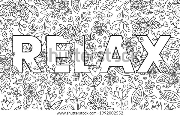 Hakuun relax cute hand drawn coloring pages liittyvã vektorikuva rojaltivapaa