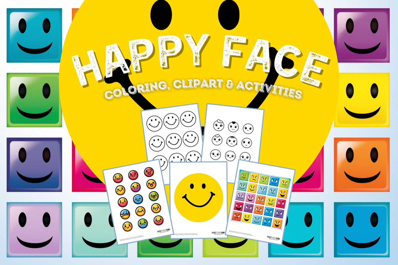 Happy face coloring pages cute color smiley clipart at