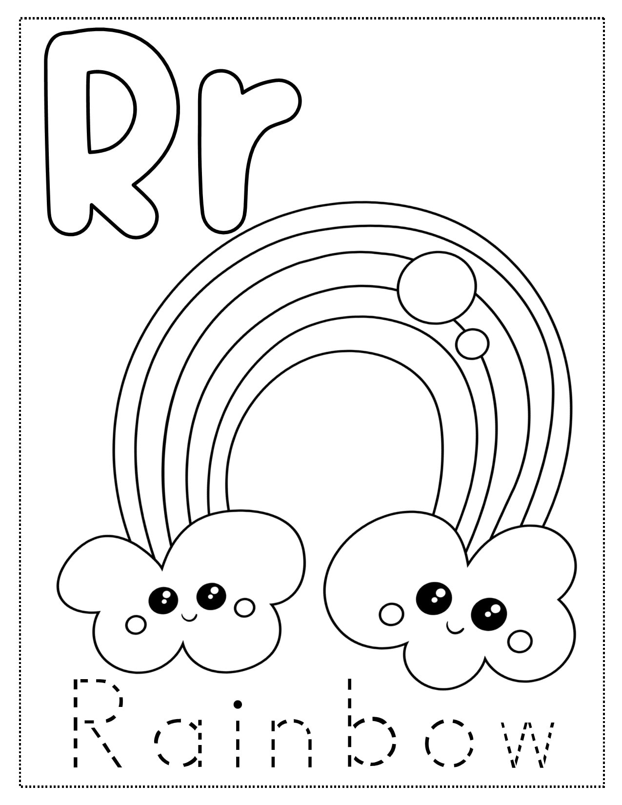 R is for robot craft coloring page