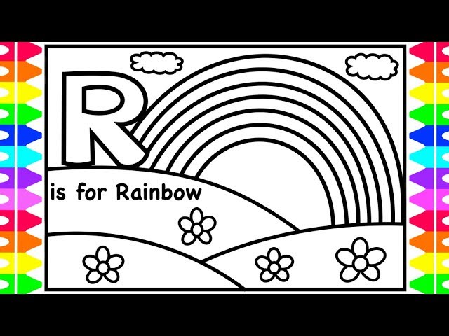 Alphabet coloring page r is for rainbow learn colors of the rainbow for kids children toddlers