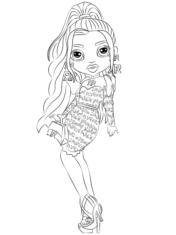 Rainbow high coloring pages printable for free download