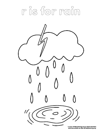 Rain coloring page