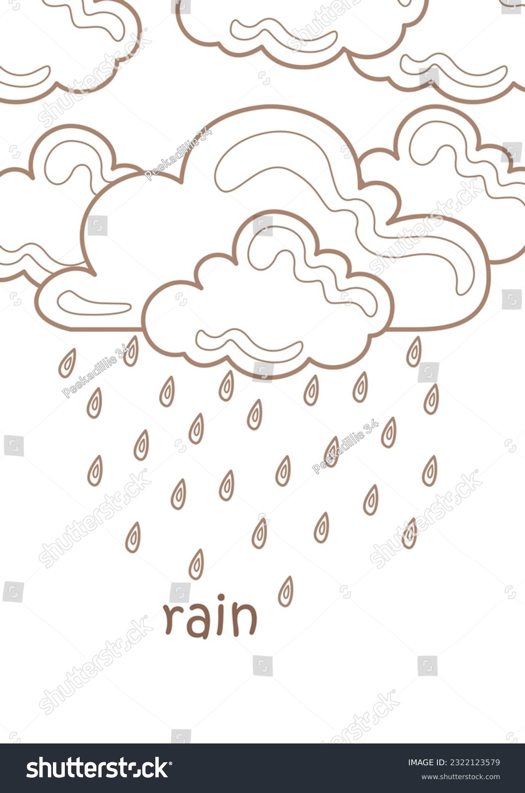 Alphabet r rain vocabulary school lesson stock illustration