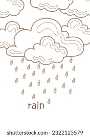 Alphabet r rain vocabulary school lesson stock illustration