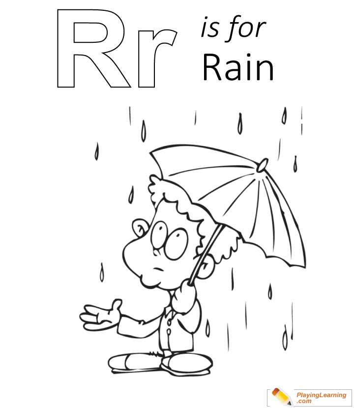 R is for rain coloring page free r is for rain coloring page