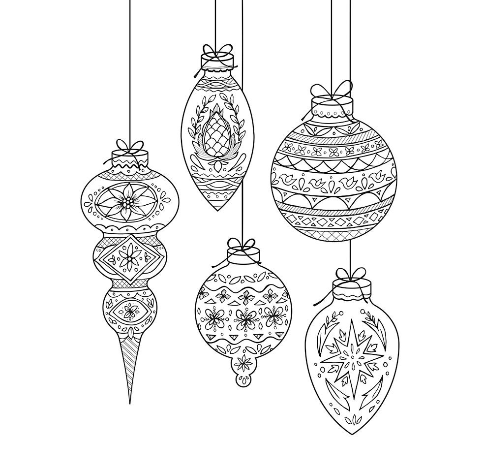 Christmas ornament coloring sheet