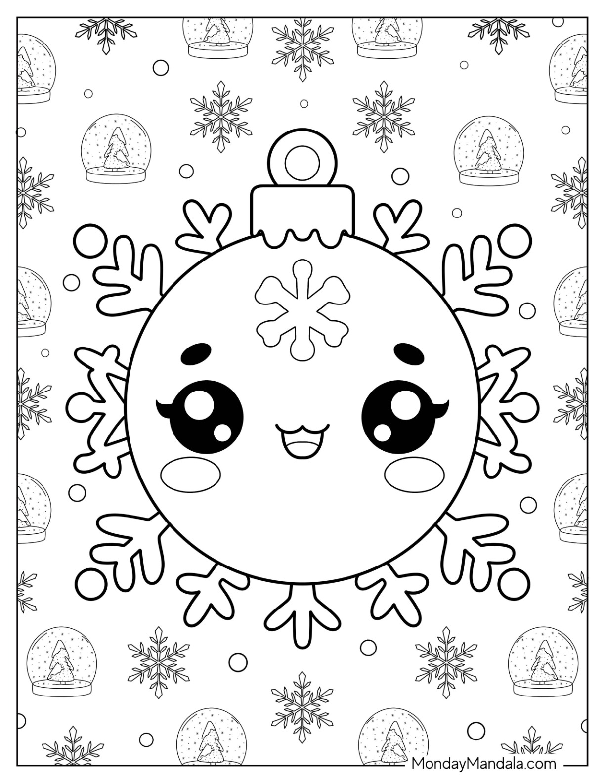 Christmas ornament coloring pages free printables