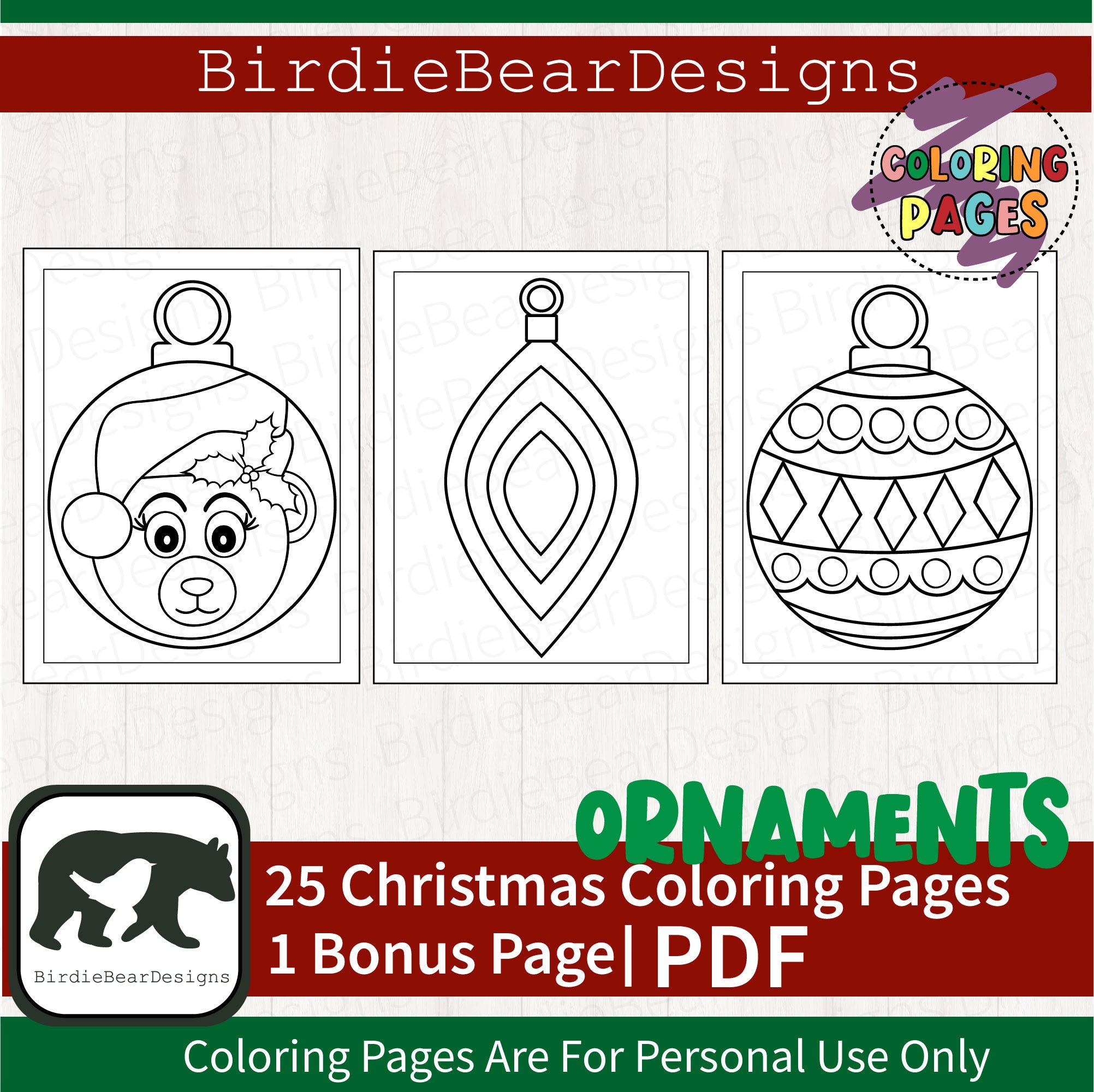 Christmas coloring pages ornament coloring page christmas ornament coloring book ornament coloring sheet christmas coloring book pdf instant download