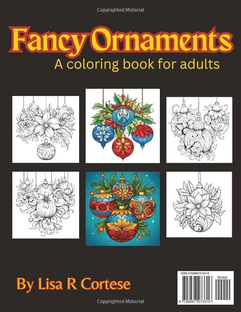 Fancy ornaments a coloring book for adults cortese lisa r books