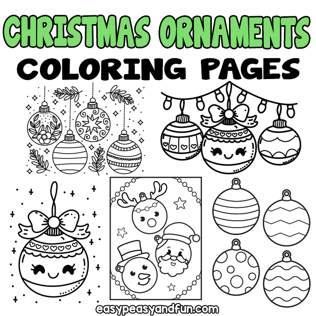 Free printable christmas ornaments coloring pages