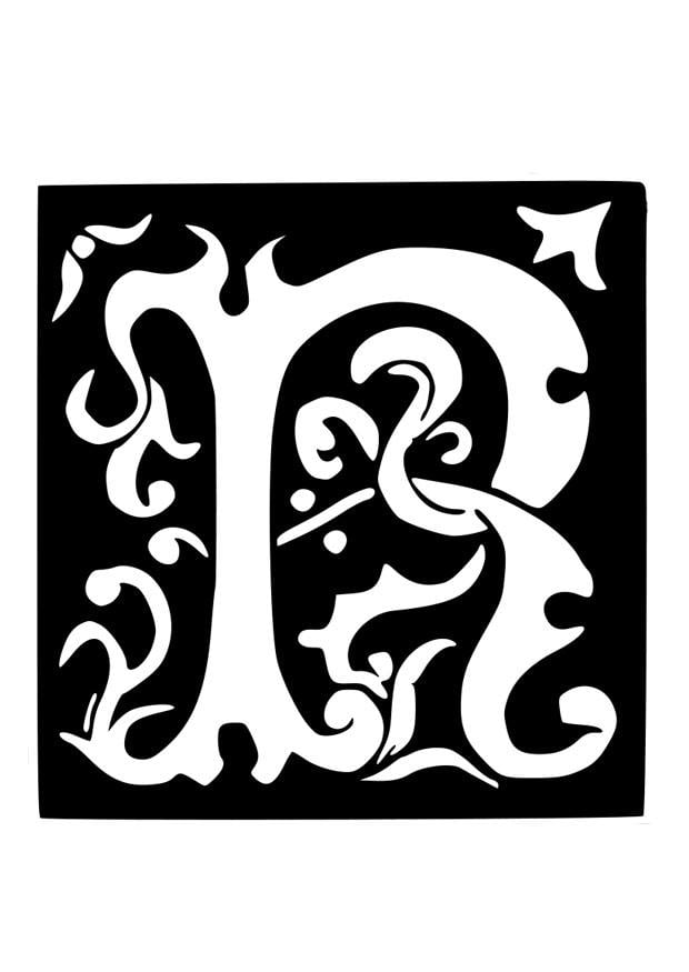 Coloring page ornamental letter