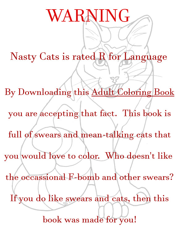 Cats adult coloring book rated r for nasty language