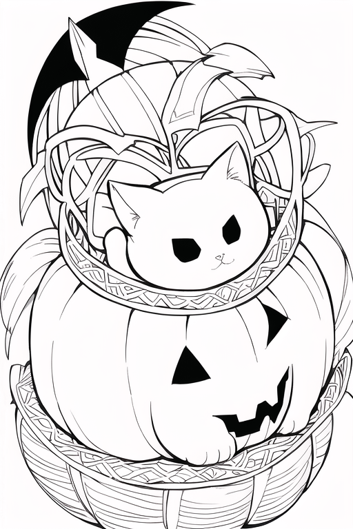 Free high resolution printable coloring pages pumpkin cats r adultcoloring