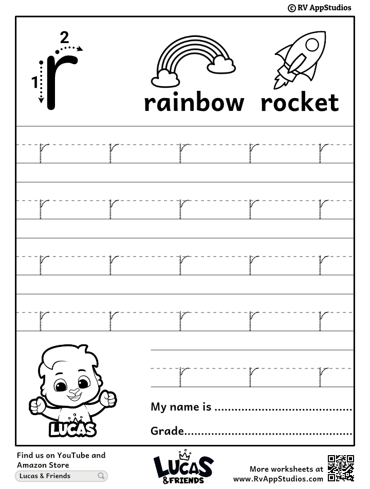 Lowercase letter r tracing worksheets trace small letter r worksheet