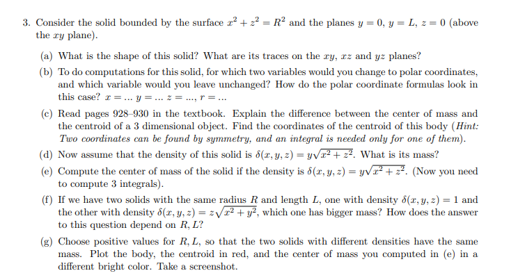 Consider the solid bounded by the surface x z