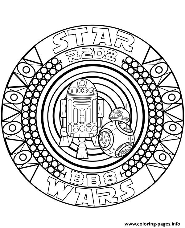 Star wars mandala rd coloring page printable