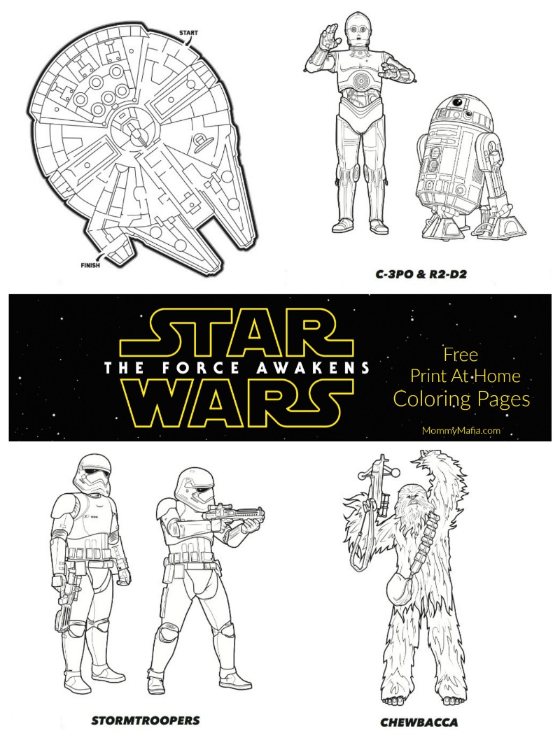 More free star wars the force awakens coloring pages