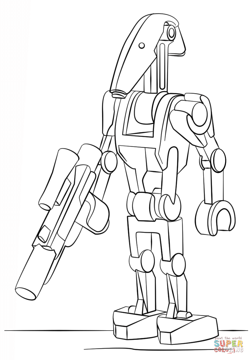 Lego battle droid coloring page free printable coloring pages