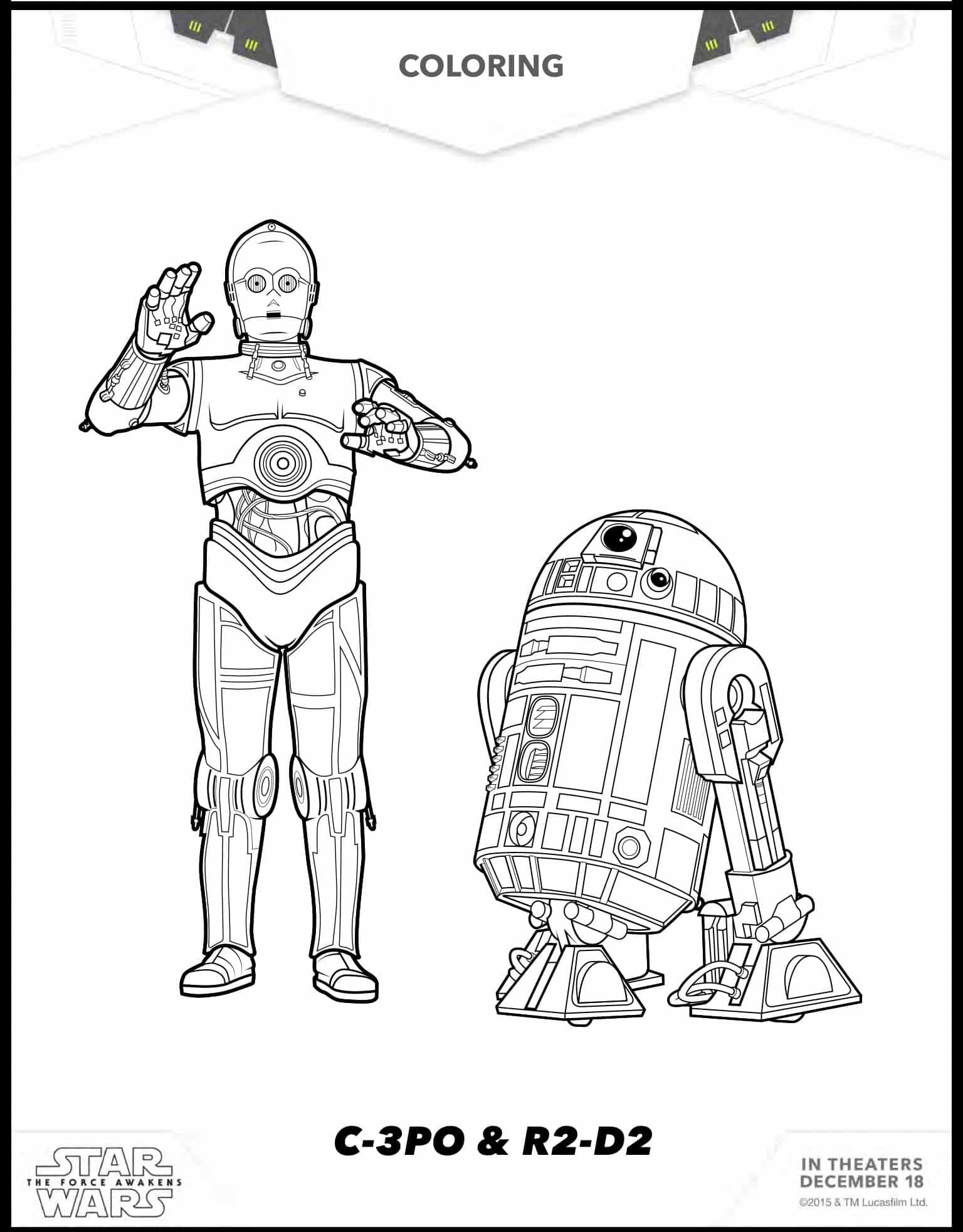 Free star wars the force awakens coloring sheets