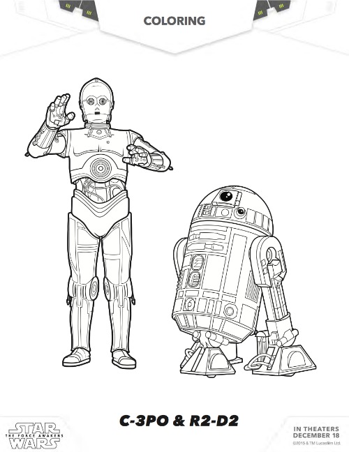 More free star wars the force awakens coloring pages