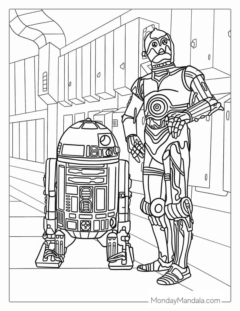 Robot coloring pages free pdf printables