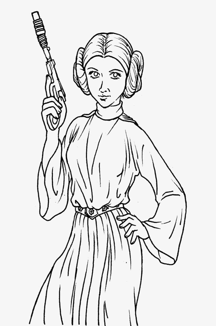 Leia organa image coloring page