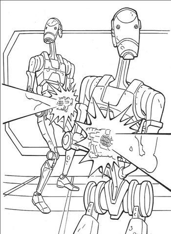 Star wars battle droids coloring page free printable coloring pages