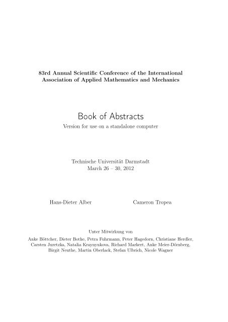 Book of abstracts