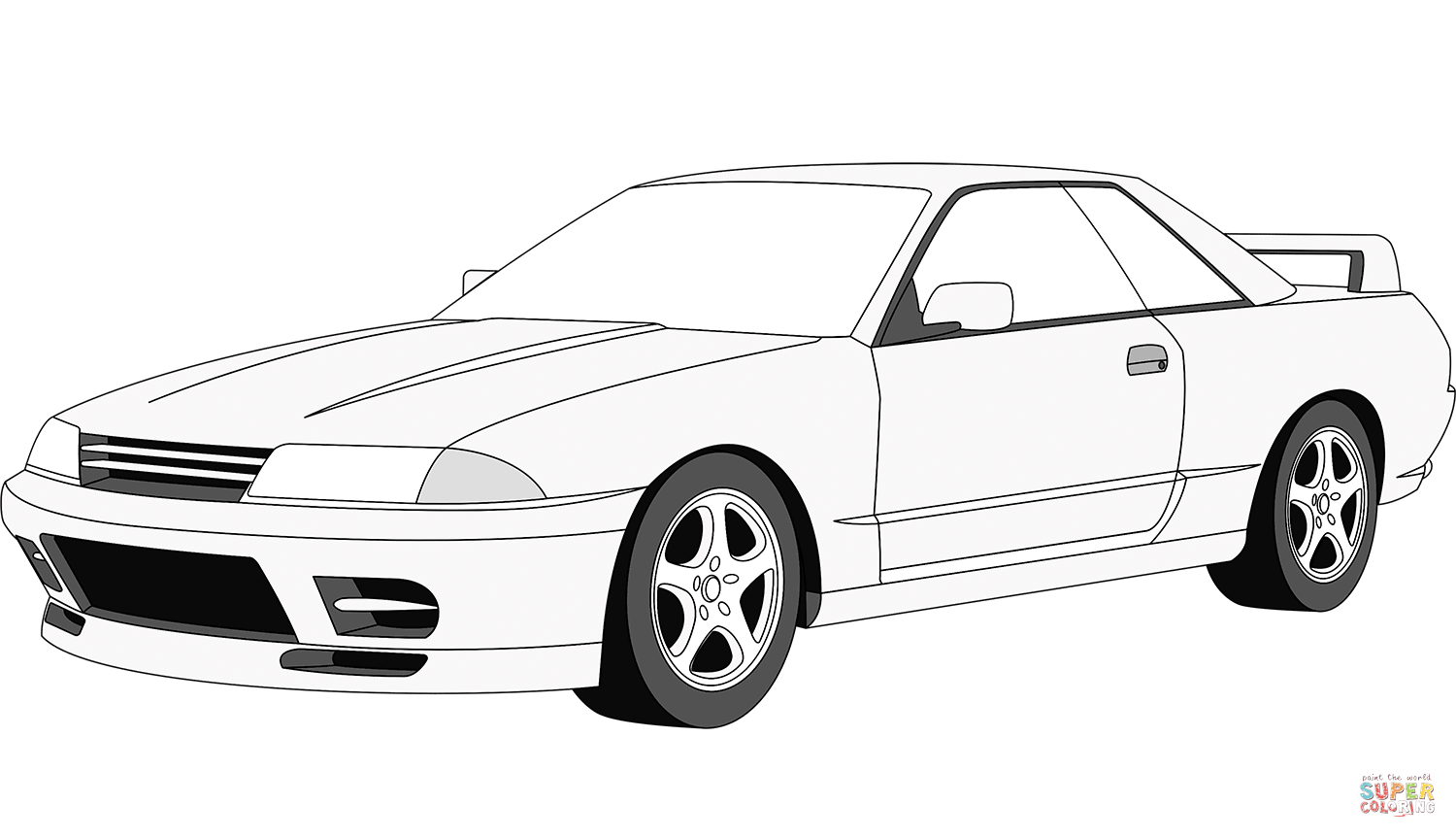 Nissan skyline r coloring page free printable coloring pages