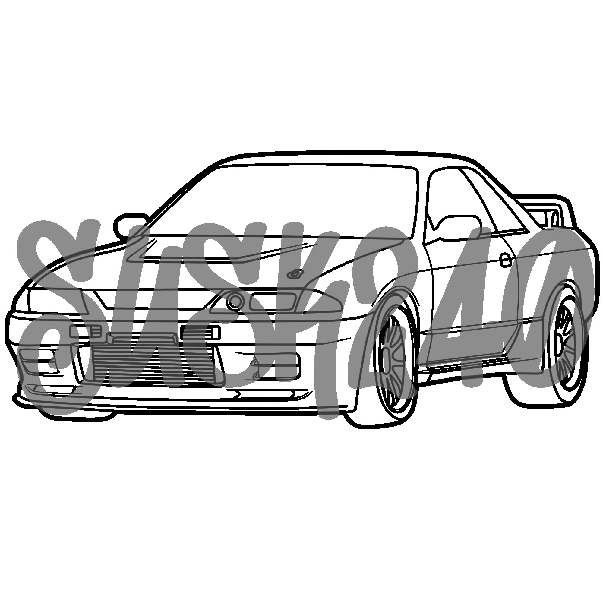 Nissan r skyline ver car outline car cipart vehicle svg car png circut silhouette cut files instant download dxf eps jpeg