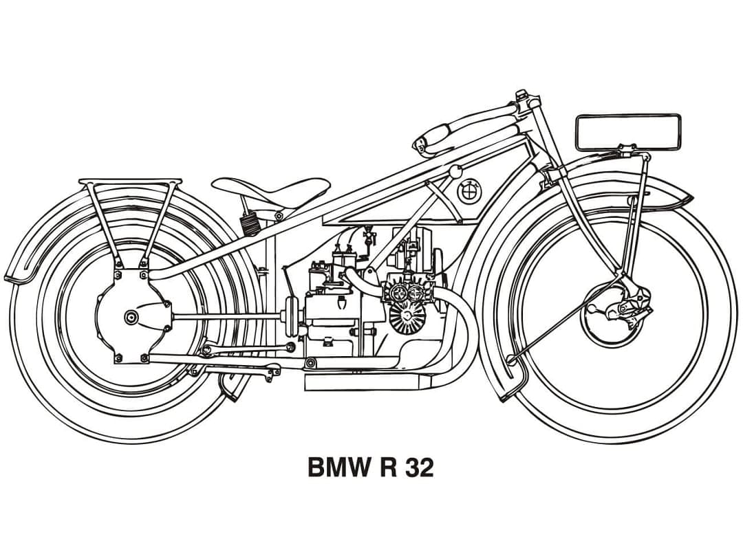 Bmw r motorbike coloring page