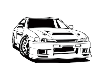 Premium vector s car image illustration for coloring page vector design graphic