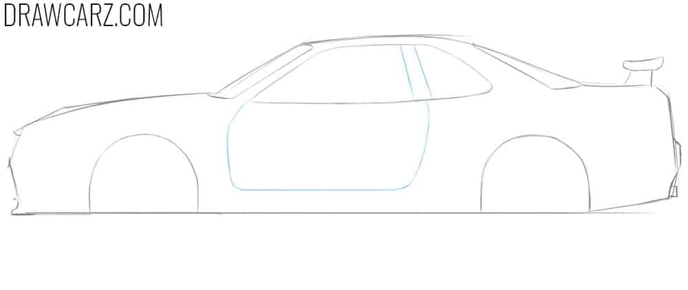 How to draw a nissan skyline