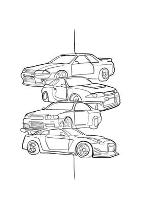 Car blueprint posters online