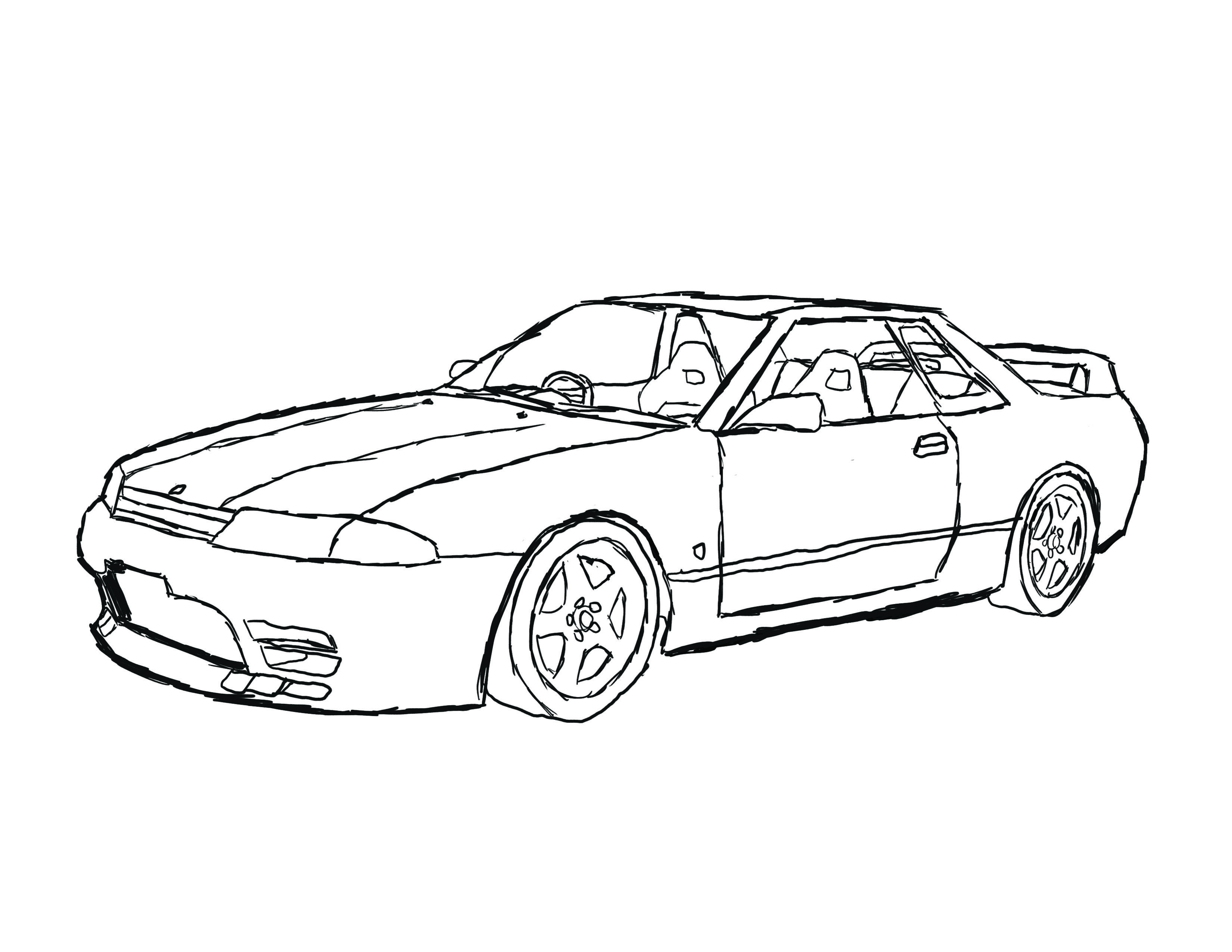 Uncolored nissan skyline gt