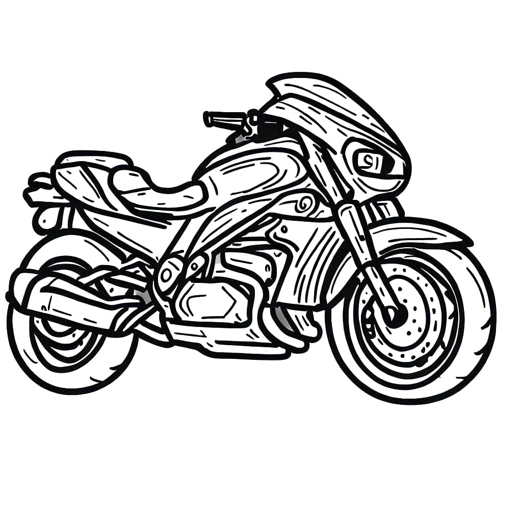 Very nice motorbike coloring page