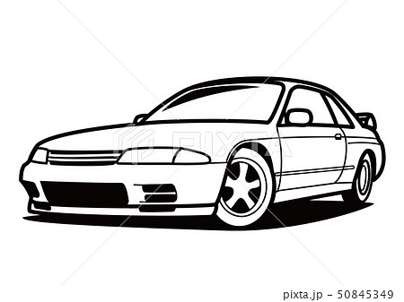 Nostalgic domestic sports car coloring style