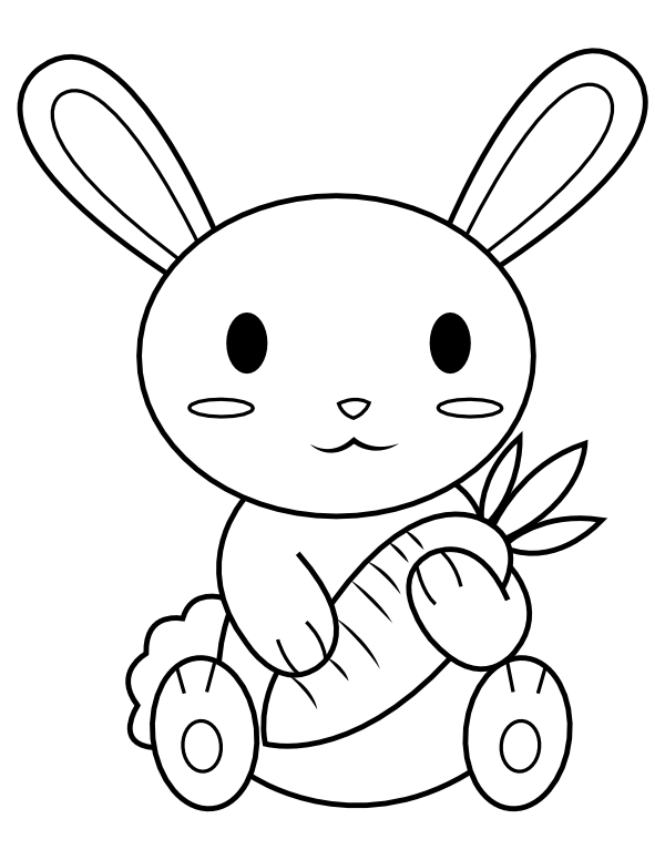 Printable baby rabbit coloring page