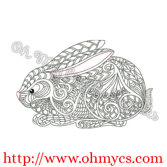 Henna bunny embroidery design oh my crafty supplies inc