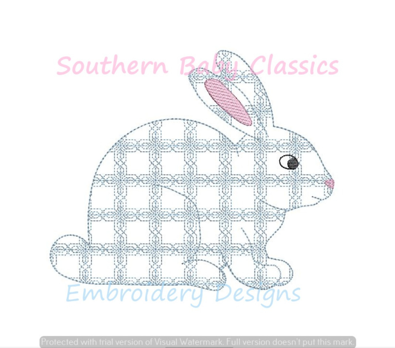 Decorative fill rabbit easter machine embroidery design bunny bunnies