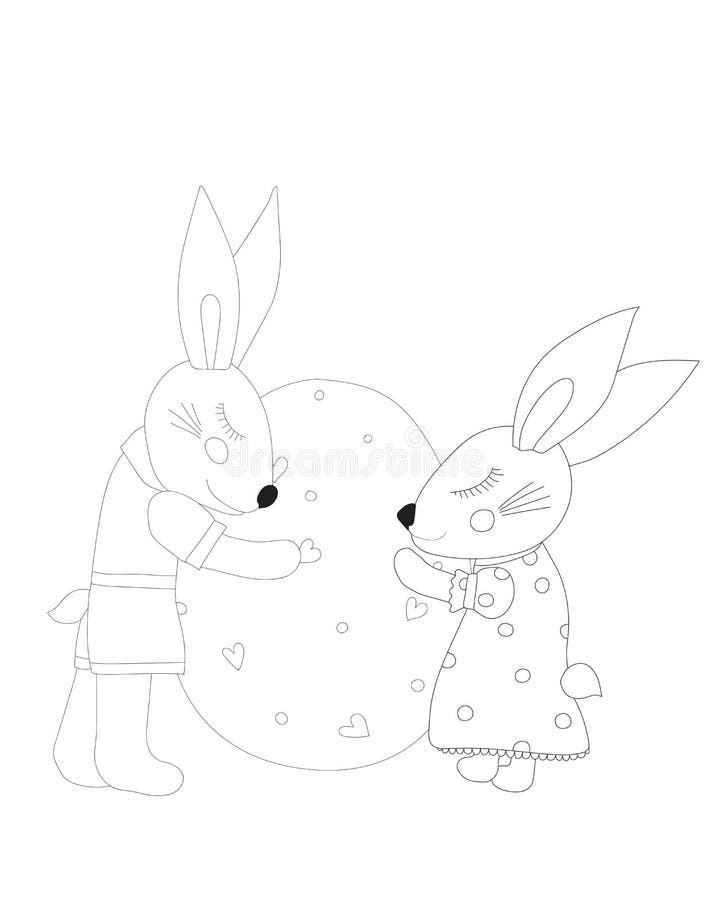 Cute rabbit coloring page stock illustrations â cute rabbit coloring page stock illustrations vectors clipart