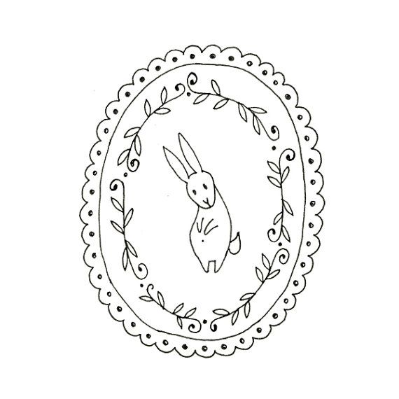 Hand embroidery pattern bunny rabbit digital downloadable