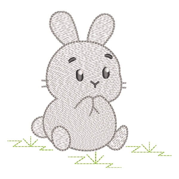 Cute bunny quick stitch designs for embroidery machines