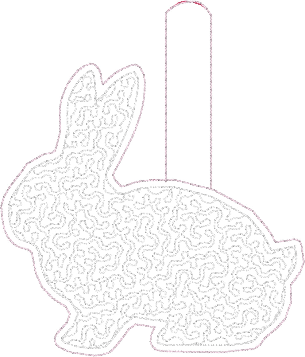 Bunny rabbit snap tab in the hoop embroidery design â designs by babymoon